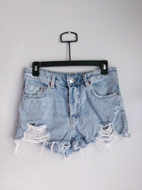 Divided Light Blue Distressed Denim Cutoff Shorts